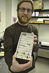 Scott Clem exhibits some of his hover fly collection.
